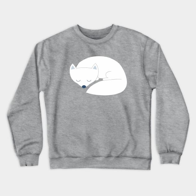 Sleeping White Fox Crewneck Sweatshirt by Hayh0
